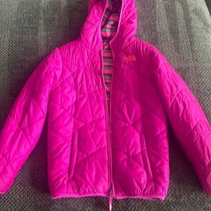 Slightly worn reversible North Face coat for girls